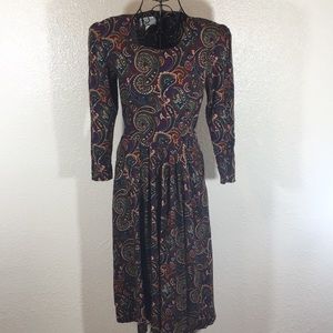 Vintage | Long Sleeve Midi Dress with Pockets